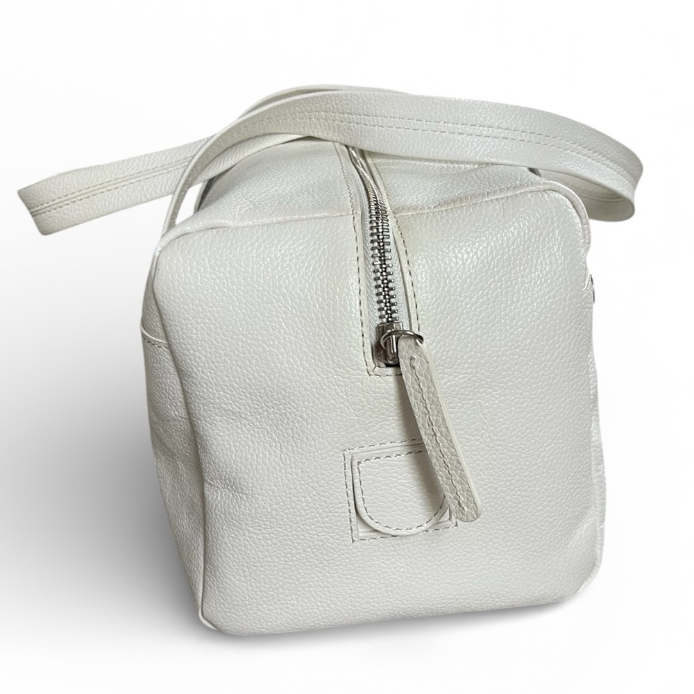 White genuine leather satchel handbag - Picture 7 of 16
